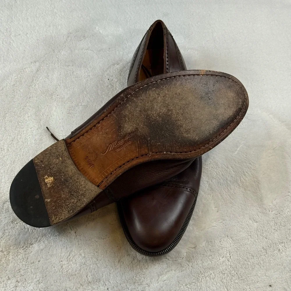 Mezlan Florence Wingtip Oxford Shoes‎ Men's 11.5 B Brown Leather Made in Spain